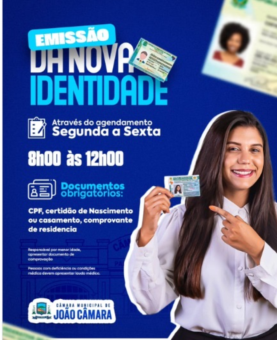 Agendamentos para emissão da nova Carteira de Identidade são reabertos em João Câmara