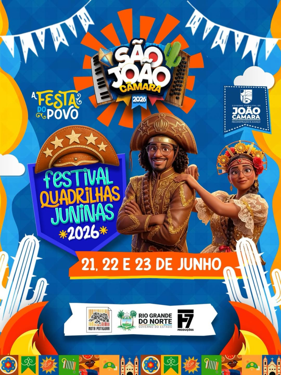 São João Câmara 2026 promete movimentar a cultura com Festival de Quadrilhas Juninas.