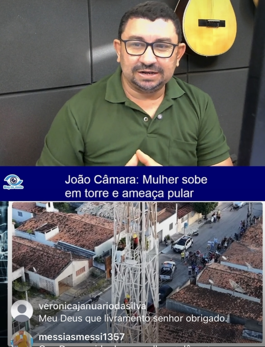 Corpo de Bombeiros controla ocorrência envolvendo mulher em torre no centro de João Câmara