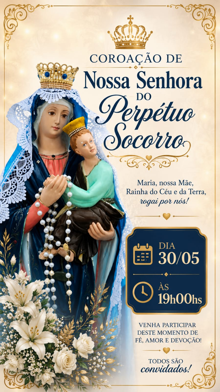 Capela de Nossa Senhora do Perpétuo Socorro, no bairro CEAC, realizará coroação mariana em João Câmara