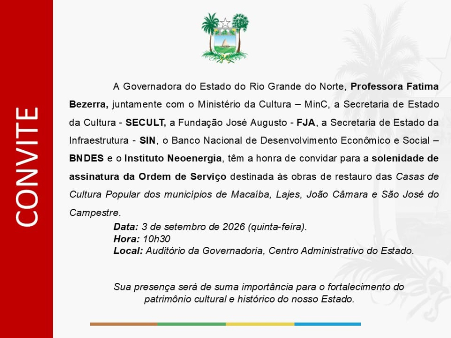 Casa de Cultura Palácio Gumercindo Saraiva, em João Câmara, será contemplada com obras de restauro