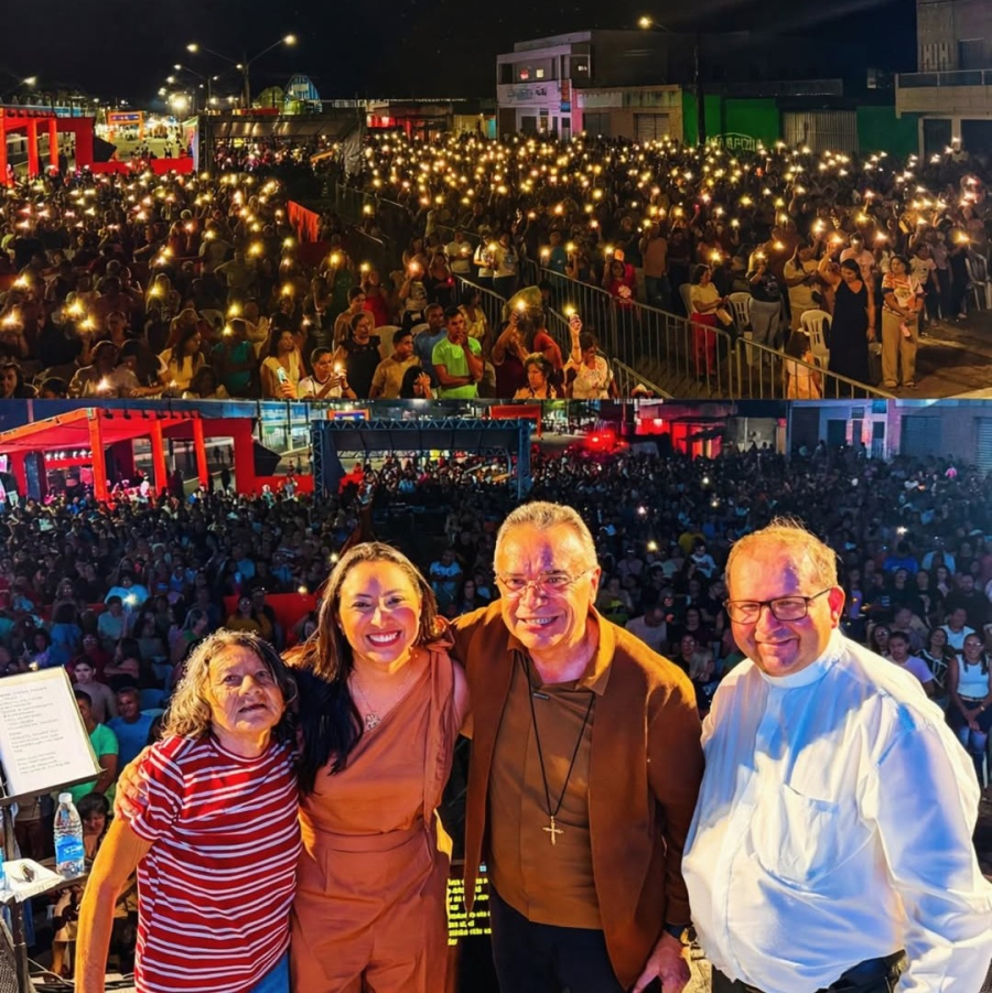 Prefeita Aize Bezerra prestigia noite de fé e louvor com show do Padre Nunes em João Câmara